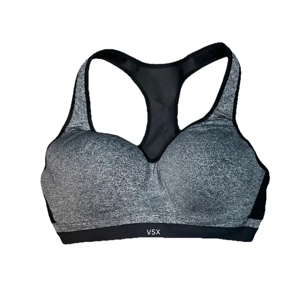 VSX Victoria’s Secret Sport Sports Bras 36D Adjustable Underwire Racerback Black - Picture 1 of 4